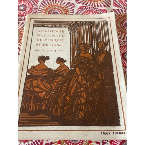 Programme Ancien 1924 Academie Nationale De Musique Et De Danse Art Nouveau