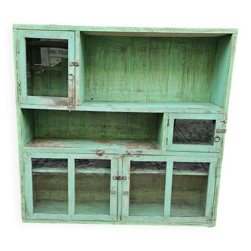 Ancienne Tagre De Marchand Buffet En Teck Birman Vert