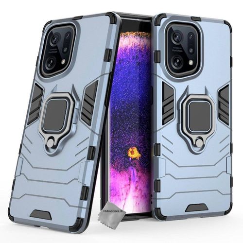 Housse Etui Coque Rigide Anti Choc Pour Oppo Find X5 5g + Film Ecran - Bleu Fonce