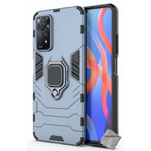 Housse Etui Coque Rigide Anti Choc Pour Xiaomi Redmi Note 11 Pro 4g / 5g + Film Ecran - Bleu Fonce