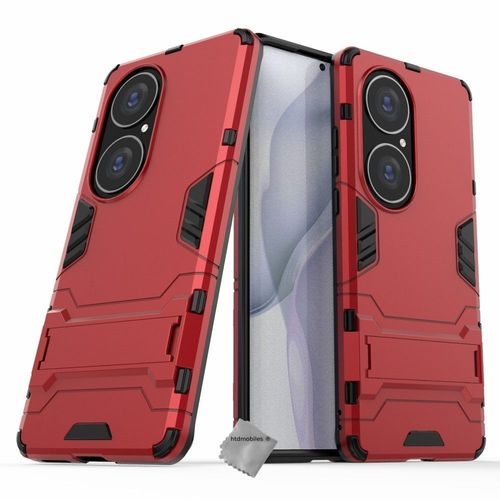 Housse Etui Coque Rigide Anti Choc Pour Huawei P50 Pro + Verre Trempe - Rouge