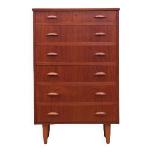 Commode En Teck Design Danois Annes 1970 Production  Danemark Orange