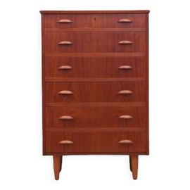 Commode En Teck Design Danois Annes 1970 Production  Danemark Orange