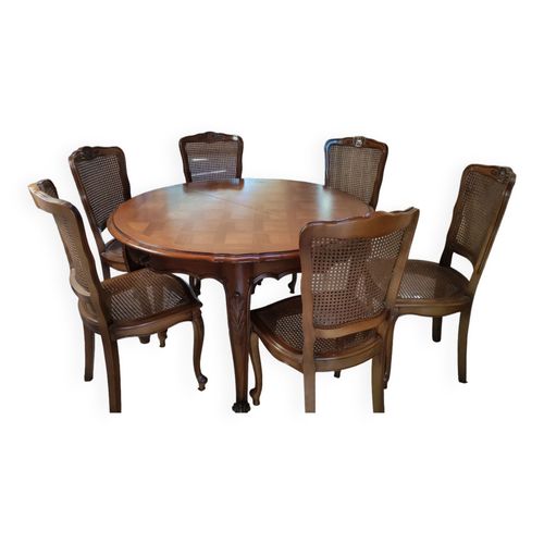 Table Ronde Et 6 Chaises Bois