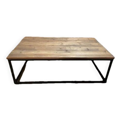 Table Basse Bois Style Industriel Bois