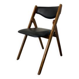 Chaise De Bureau Pliante Norquist De Style Scandinave Et Danois En Noyer 1950s Noir