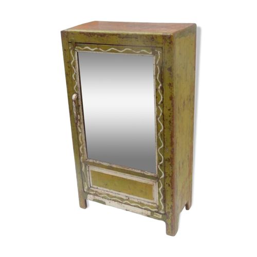 Buffet Ancien Meuble Teck Art Deco Patine Verte Daposorigine Vert