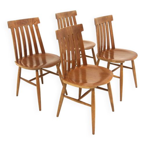 Set De 4 Chaises En Teck Jan Hallberg Edsbyverken Sude 1960 Bois