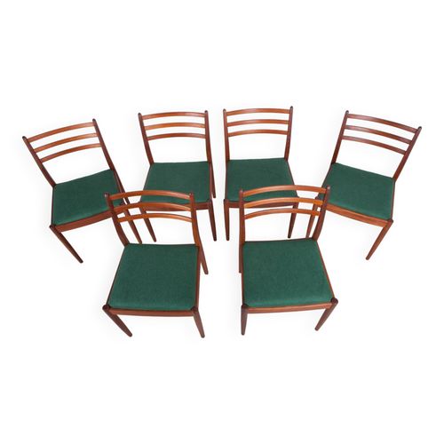 Set De 6 Chaises De Salle  Manger En Teck Par Victor Wilkins Pour Gplan 1960s Vert