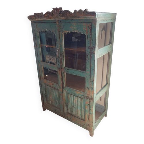 Meuble Lotus Vitr Turquoize En Teck Indien Et Art Dco Bleu
