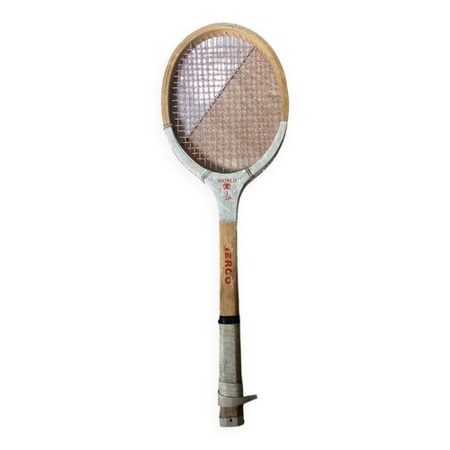 Ancienne Raquette De Tennis Marron