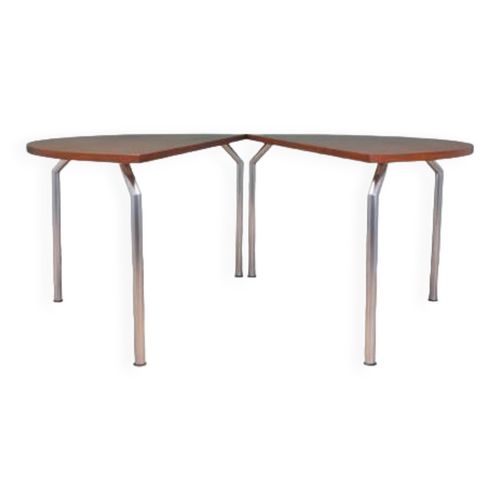 Table Demironde En Teck Design Danois Annes 1970 Fabricant  Bent Krogh Orange