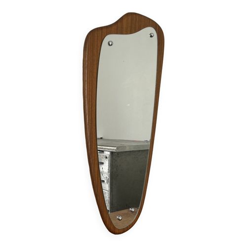Miroir scandinave en teck bois
