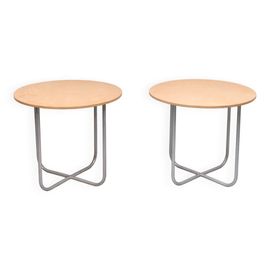 Paire De Tables Centrales Rondes Attribues  Gispen Annes 1960 Hollande Bois