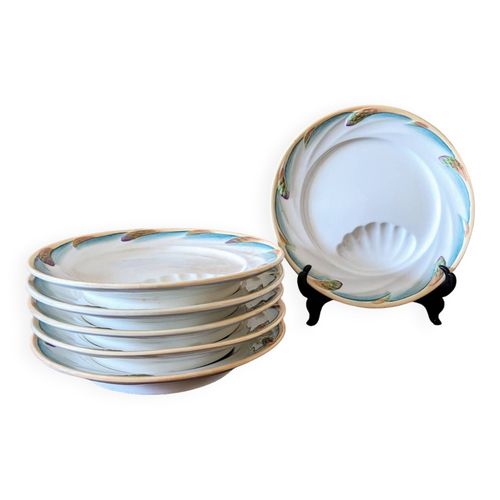 6 Assiettes  Asperges Vert