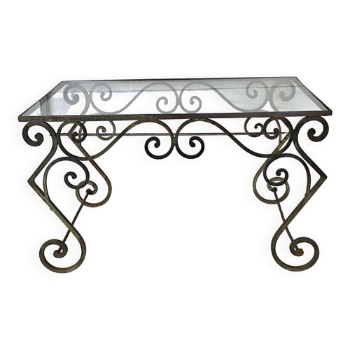 Table Verre Et Fer Forg Annes 50 Noir