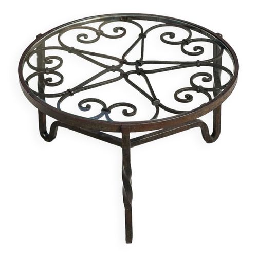 Table Basse Ronde En Fer Forg 1950 Noir