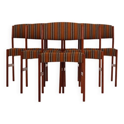 Ensemble De Six Chaises En Teck Design Danois Annes 1970 Production  Danemark Multicolore