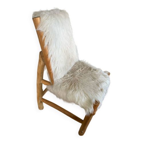 Chaise Fausse Fourrure Blanc