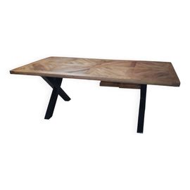 Table De Ferme Industriel Bois