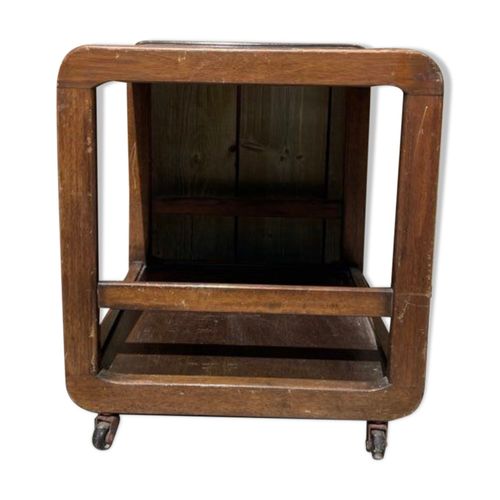 Table De Service Art Deco En Bois Sur Roulettes Marron
