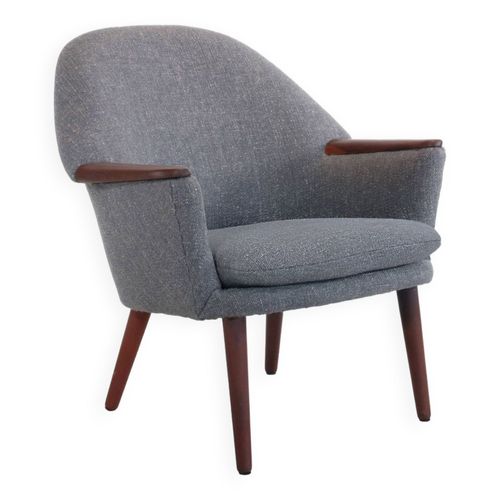 Fauteuil Design Danois Avec Accoudoirs En Teck Annes 1960 Bleu