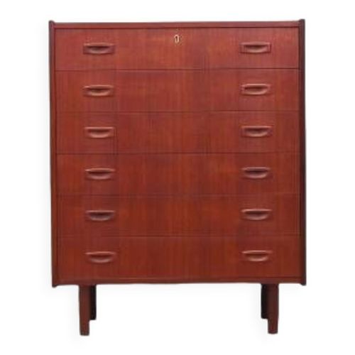 Commode En Teck Design Danois Annes 1970 Fabrique Au Danemark Orange