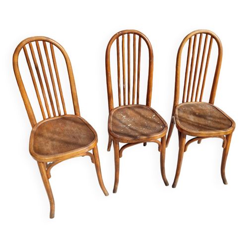 3 Chaises Baumann Marron