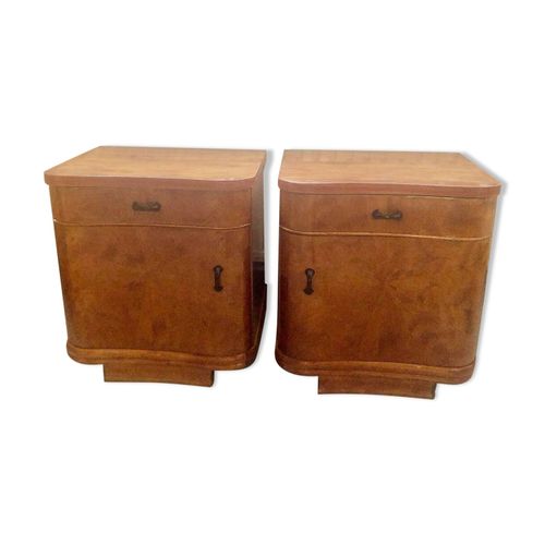 Paire De Chevets Art Deco Bois