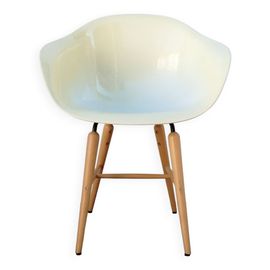 Fauteuil Coquille Beige Pieds En Htre De Chez Kare Design Vintage 1990 Beige