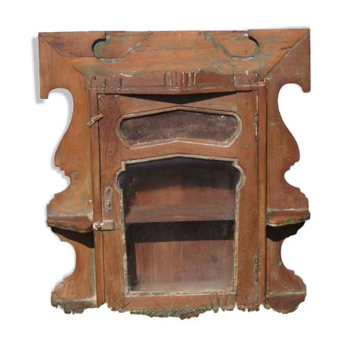 Vitrine Murale En Teck Et Grillage Pice Daposorigine Inde Bois