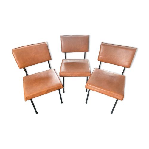 Lot De 3 Chaises Grard Guermonprez Marron