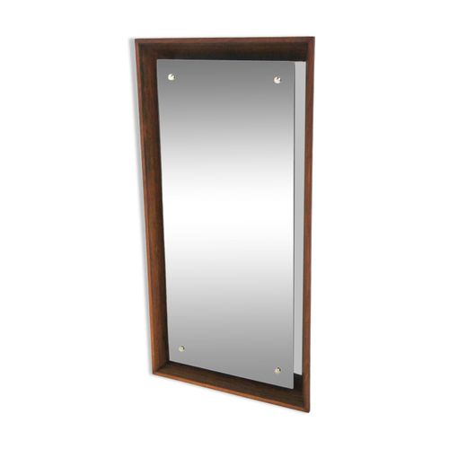 Miroir scandinave en palissandre Sude 1960 108cm x 56cm bois