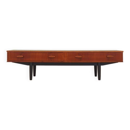 Lowboard En Teck Design Danois Annes 1960 Production  Danemark Orange