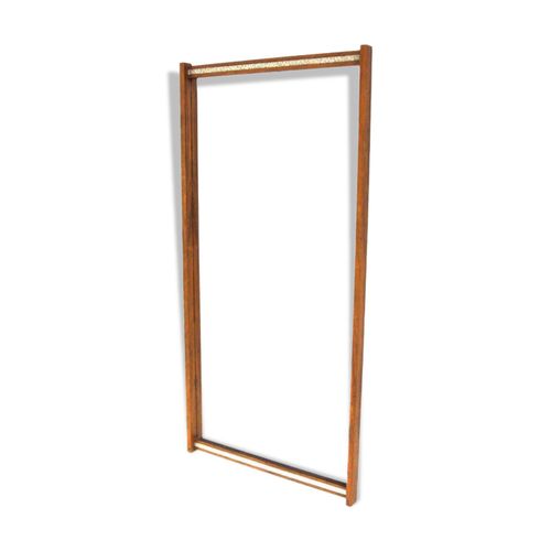 Miroir scandinave en palissandre Frseke Sude 1960  117x57cm bois