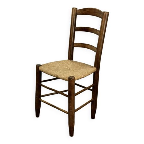 Chaise Brutaliste Bauche Variant N19  3 Barreaux Marron