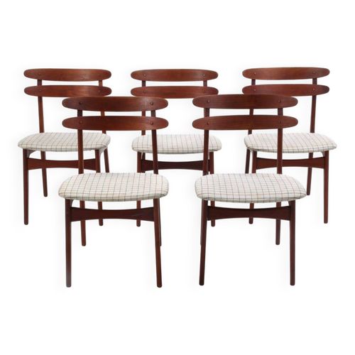 5x Chaises De Salle  Manger En Teck Par Johannes Andersen Pour Bramin Bois