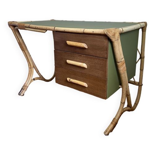 Bureau Rotin Vert