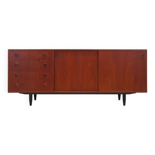Buffet En Teck Design Danois Annes 1970 Production  Danemark Orange