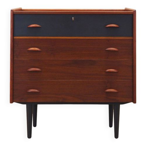 Coiffeuse En Teck Design Danois Annes 1970 Production  Danemark Orange