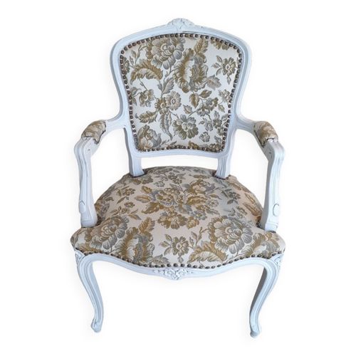 Fauteuil Baroque Patine Blanc