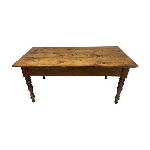 Table De Ferme Ancienne En Bois Naturel 3 Tiroirs Bois