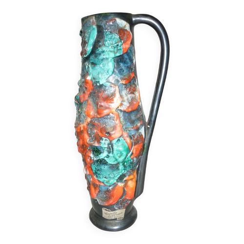 Vase fat lava des annees 60 multicolore
