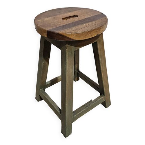 Tabouret Daposatelier En Teck Birman Multicolore