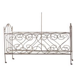 Lit Daposenfant Pliant Avec Ciel En Fer Forg Ou Banquette De Jardin Romantique 19e Blanc