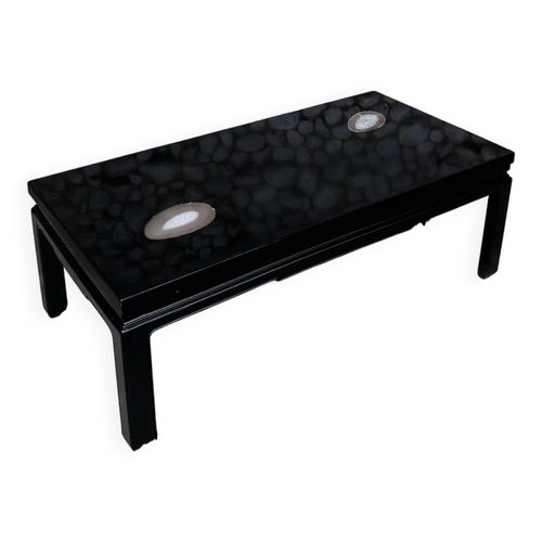 Table Basse Inclusion Agathes Design Belge 1970 Noir
