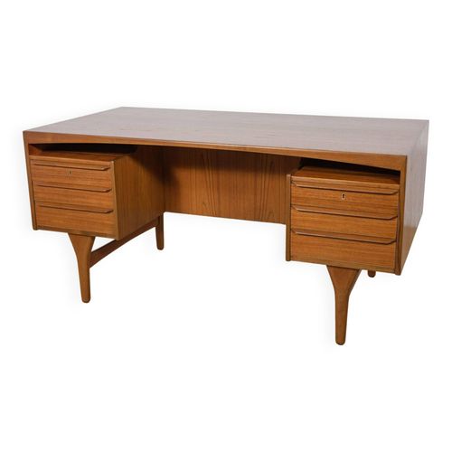 Bureau Autoportant Vintage En Teck Par Valdemar Mortensen 1960s Marron