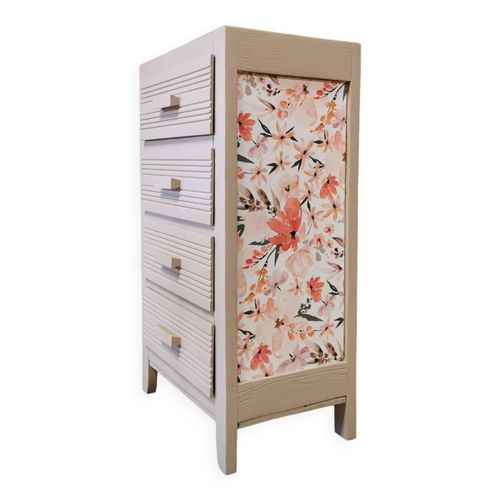 Chiffonnier Vintage En Bois Beige