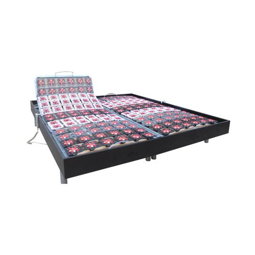 Sommier Électrique De Relaxation 2x78 Plots Déco Bois Noir De Dreamea - 2 X 90 X 200 Cm - Moteurs Okin
