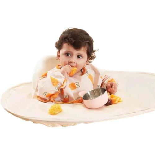 Kit Bavoir Et Plateau Repas Enfant Accessoire Pour Chaise Haute - Comprend Bavoir Imperméable À Manche Longues Cadeau De Naissance